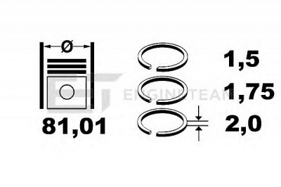 ET ENGINETEAM r1005100 -  Комплект поршневых колец